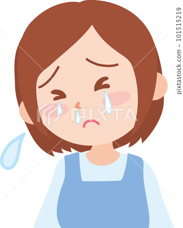流淚流鼻水似乎很痛苦的女人 流淚流鼻水似乎很痛苦的女人 101515219