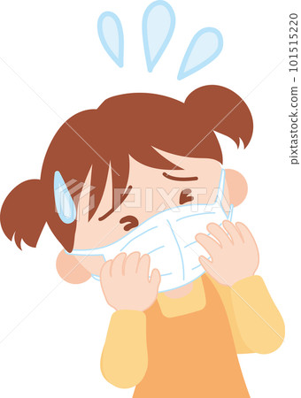 一個戴著面具看起來很痛苦的女孩_上半身 101515220