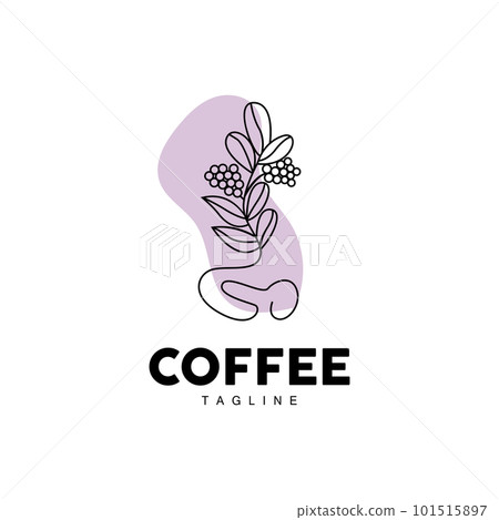 Coffee Logo, Coffee Tree Design, Cafe Drink Vector, Icon Brand Illustration Symbol 101515897