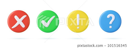 3d button , check mark, question, attention 101516345