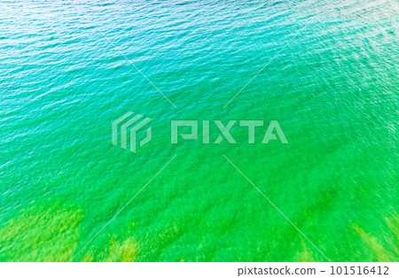 Beautiful sea summer landscape, Waves sea water surface, High quality sea top view, Bird's eye view ocean ,Sea ocean waves background 101516412