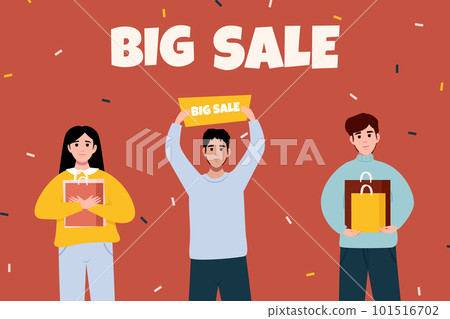 Ad backgrounds for shopping event promotion. Sale and discount concept. Sale banners designs. People announcing price off Ad backgrounds for shopping event promotion. Sale and discount concept. Sale banners designs. People announcing price off 101516702