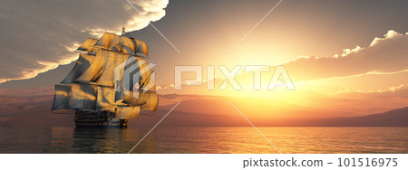 HMS Victory at sunset 101516975