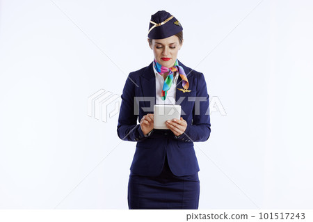 modern air hostess woman on white 101517243