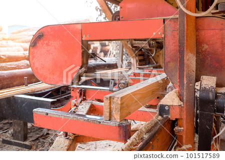 Sawmill. Sawing and processing of wood on the equipment of the sawmill Sawmill. Sawing and processing of wood on the equipment of the sawmill 101517589