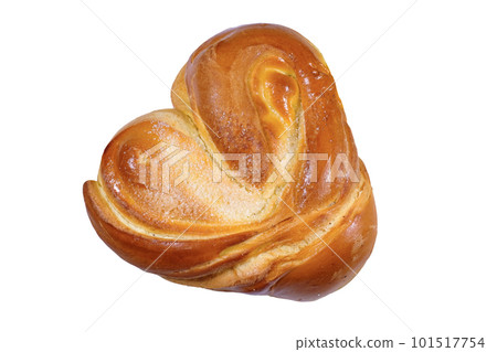 Homemade bun isolated on a white background. View from above. Close-up Homemade bun isolated on a white background. View from above. Close-up 101517754