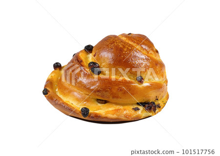 Home baking with raisins isolated on white. Close-up Home baking with raisins isolated on white. Close-up 101517756