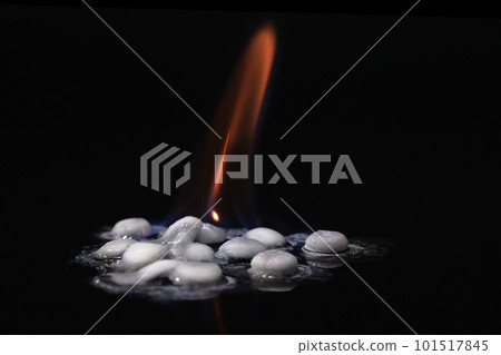 Stop addiction. White pills on fire on a black background. Drug Abuse Concept Stop addiction. White pills on fire on a black background. Drug Abuse Concept 101517845