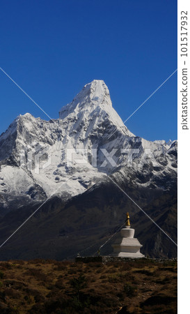white pagoda on the top of mountain 101517932
