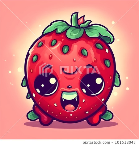 Red small strawberry cute kawaii cartoon character Red small strawberry cute kawaii cartoon character 101518045