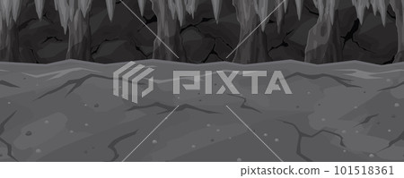 Scenery of a cave passage with hanging rocks_side scrolling game background_4 layers seamless Scenery of a cave passage with hanging rocks_side scrolling game background_4 layers seamless 101518361