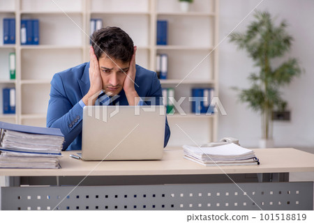 Young male employee working in the office Young male employee working in the office 101518819