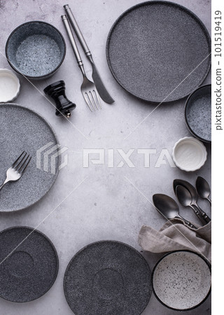 Craft ceramic plates, bowls and cups 101519419