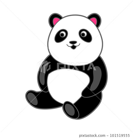 Kawaii cute illustration of little panda. Funny animal character in cartoon style. 101519555