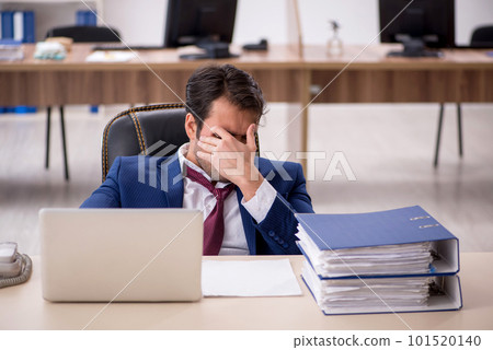 Young male employee working in the office 101520140