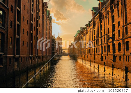 Warehouse District in Hamburg, Germany. Old buildings and bridges in Hamburg Speicherstadt Warehouse District in Hamburg, Germany. Old buildings and bridges in Hamburg Speicherstadt 101520837