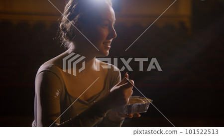 Beautiful ballerina eats and discusses performing Beautiful ballerina eats and discusses performing 101522513