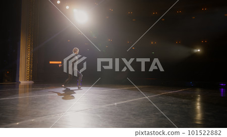 Ballerina dances at choreography rehearsal Ballerina dances at choreography rehearsal 101522882