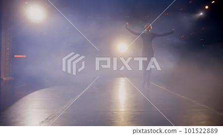 Ballerina dances and practices ballet movements Ballerina dances and practices ballet movements 101522889