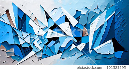 Abstract geometric colorful oil painting horizontal background. Contemporary print with creative artistic geometric pattern, modern art, trendy wallpaper. Ai generated template for design. Abstract geometric colorful oil painting horizontal background. Contemporary print with creative artistic geometric pattern, modern art, trendy wallpaper. Ai generated template for design. 101523295