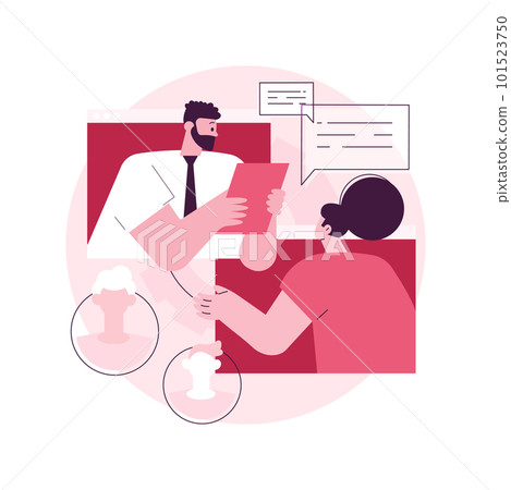 Job interview abstract concept vector illustration. Employment process, choosing a candidate, prepare for interview, answer questions, job applicant, recruiter, hiring manager abstract metaphor. 101523750