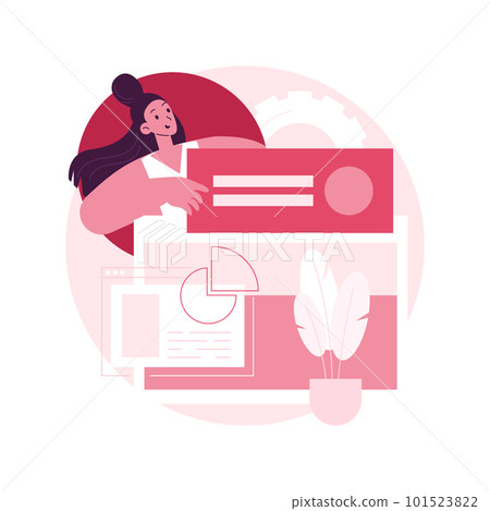Landing page creation abstract concept vector illustration. Landing website, promotional page, web development service, design templates, generate leads, digital marketing tool abstract metaphor. Landing page creation abstract concept vector illustration. Landing website, promotional page, web development service, design templates, generate leads, digital marketing tool abstract metaphor. 101523822