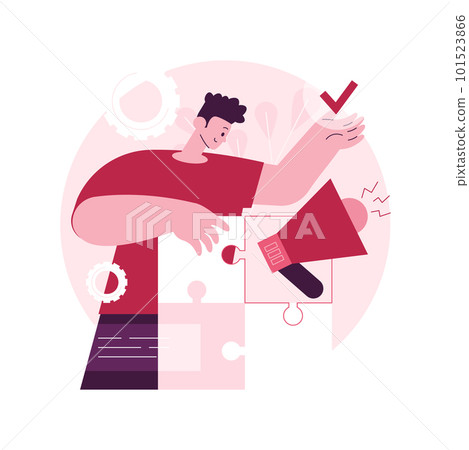 Brand building abstract concept vector illustration. Building brand awareness, marketing strategy, branding management, corporate ID, communication strategy, commercial story abstract metaphor. 101523866