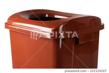 Brown plastic waste bin isolated on white Brown plastic waste bin isolated on white 101524287