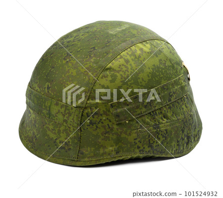 Camouflage military helmet isolated on white background 101524932