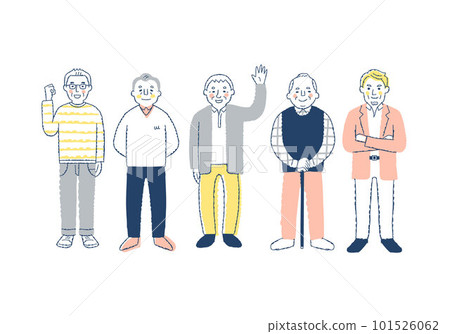 5 名微笑的高級男士全身 5 名微笑的高級男士全身 101526062