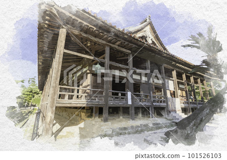 水彩風格的宮島千疊閣,廣島縣廿日市市 水彩風格的宮島千疊閣,廣島縣廿日市市 101526103