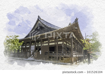 Watercolor-style Miyajima Senjokaku, Hatsukaichi City, Hiroshima Prefecture Watercolor-style Miyajima Senjokaku, Hatsukaichi City, Hiroshima Prefecture 101526104