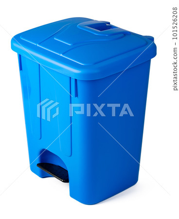 A blue trash bin isolated on white A blue trash bin isolated on white 101526208