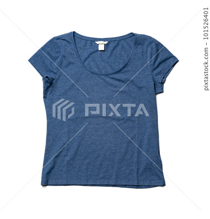 Cotton T-shirt isolated on a white background, top view 101526401