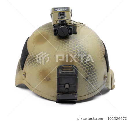 Camouflage military helmet isolated on white background Camouflage military helmet isolated on white background 101526672