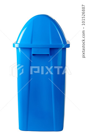 A blue trash bin isolated on white A blue trash bin isolated on white 101526887