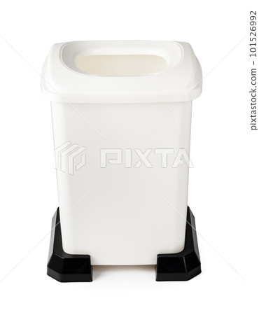 White plastic waste bin isolated on white White plastic waste bin isolated on white 101526992
