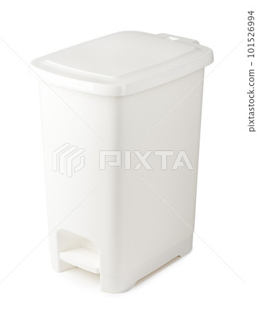 White plastic waste bin isolated on white White plastic waste bin isolated on white 101526994