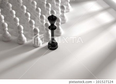 Chess pieces King with pawns 3d rendering Chess pieces King with pawns 3d rendering 101527124