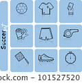 Soccer blue reflection stickers 101527520