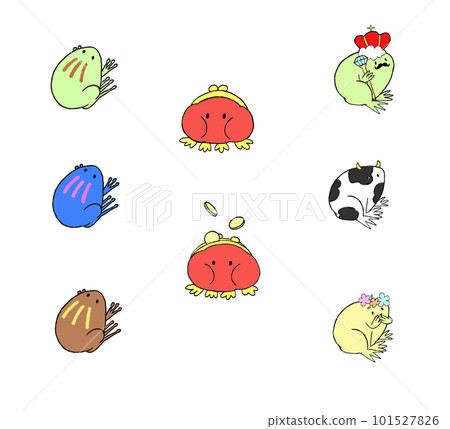 8種不同的青蛙插圖 8種不同的青蛙插圖 101527826