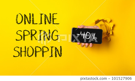text ONLINE SPRING SHOPPING -40 percent 101527906