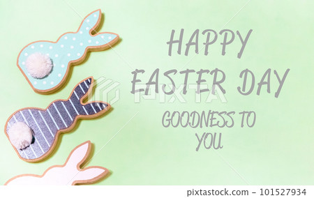 Easter wishes on a green background Easter wishes on a green background 101527934