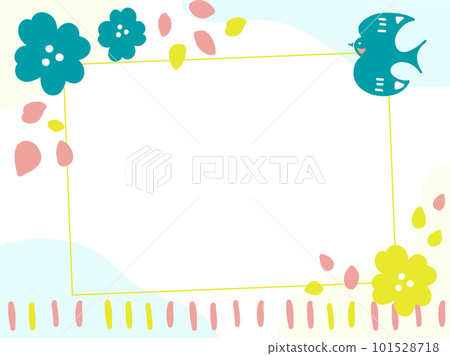 Cute swallow background frame in Scandinavian style 101528718