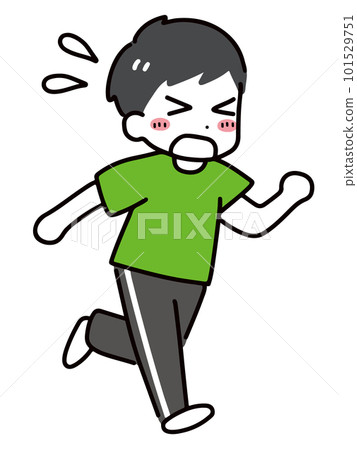 A young man in sportswear running hard (whole body) A young man in sportswear running hard (whole body) 101529751