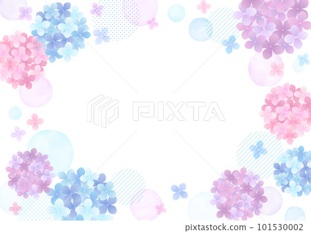 水彩畫的繡球花的插圖框架 水彩畫的繡球花的插圖框架 101530002