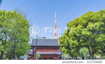 Minato Ward, Tokyo | Zojoji Temple, Sangedatsumon and Tokyo Tower Minato Ward, Tokyo | Zojoji Temple, Sangedatsumon and Tokyo Tower 101530983