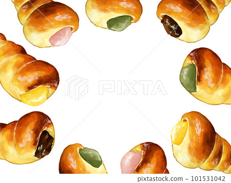 手繪水彩短號插圖矩形框架和外殼 101531042