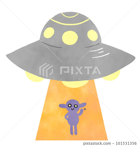 Alien coming out of UFO 101531356