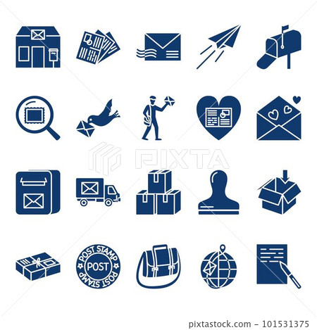 Mail delivery icon set in glyph style 101531375